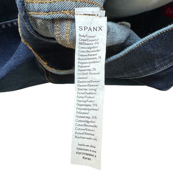Spanx Dark Wash Skinny Stretch Ankle Jeans Size XL Pull-On - Picture 5 of 5
